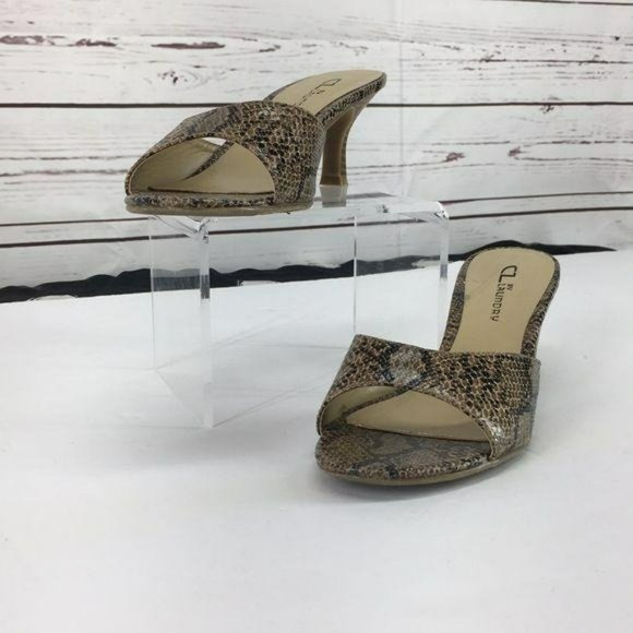 CL By Laundry Snakeskin sz 6½ Open Toe sandals - Picture 2 of 6